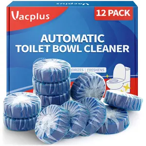 Vacplus Automatic Toilet Bowl Cleaner Tablets 12 Pack Deep Stain Remover Antiseptic Disinfectant for Bathroom Tank Cleaner   Household Cleaning household items