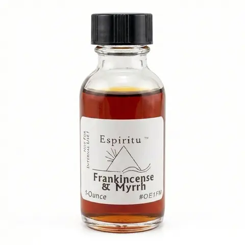 1oz Traditional Frankincense and Myrrh Home Fragrance Oil - Burseraceae Family Bottle, Scented Aroma Altar Oil for Anointing, Candle Making (30ml)