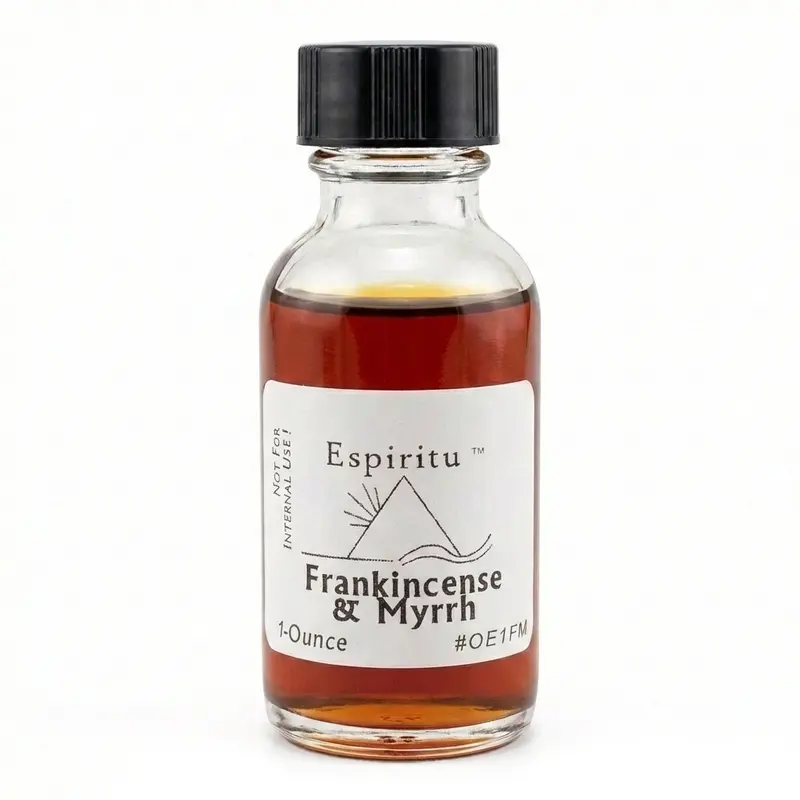 1oz Frankincense and Myrrh Home Fragrance Oil - Burseraceae Family Bottle, Kyphi-Inspired Prop 65 Safe Scented Oil for Anointing, Anointing Candles Making, Work Use (30ml)