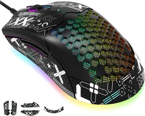 Mambasnake 383 PRO M5 Ultralight Wired Gaming Mouse with 26 RGB Breathing Backlit Mice for Win11/Xbox/PS/Mac