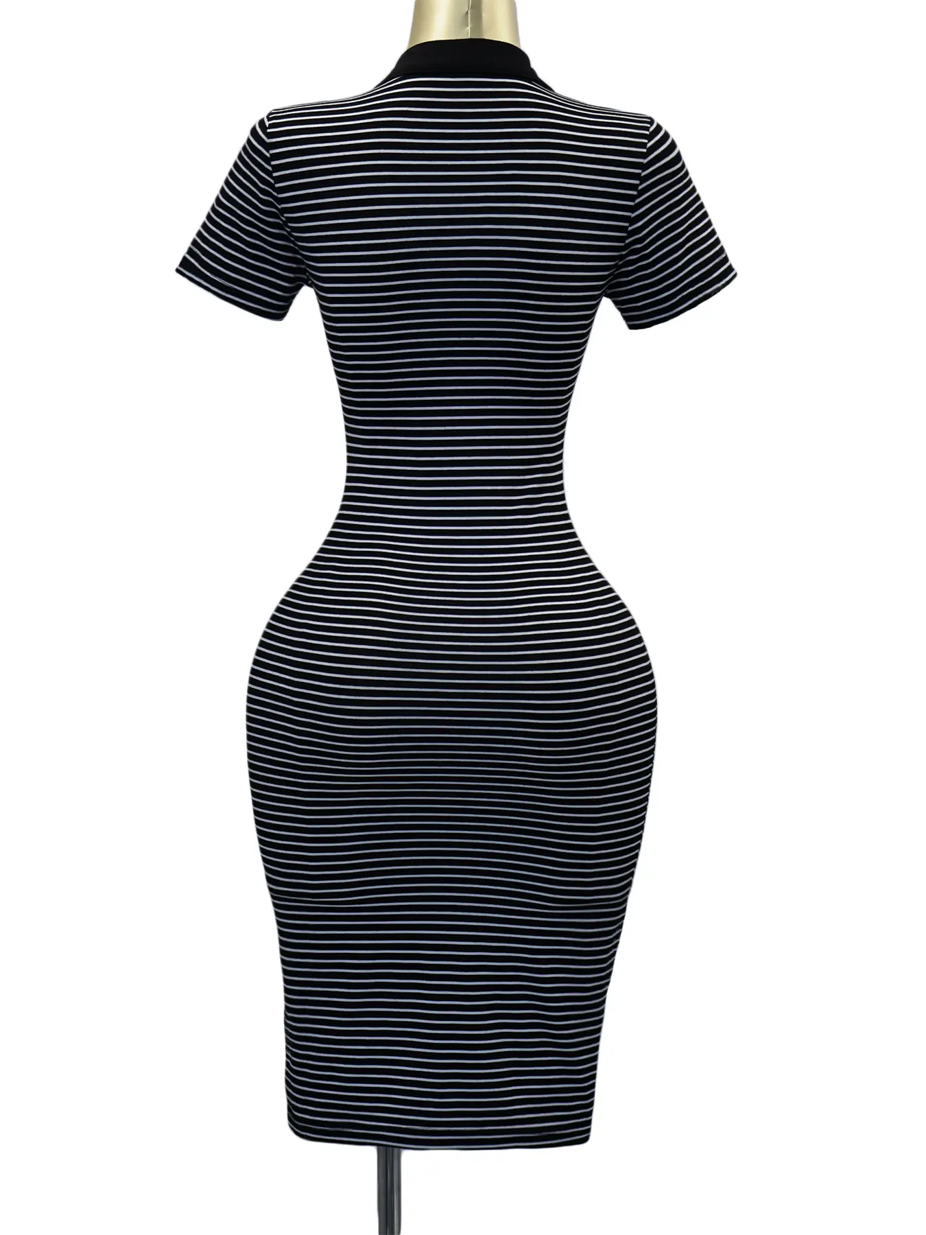 knee length dresses for ladies Tanya Taylor | Short Sleeve Striped Cody Dress | Maritime Blue/Cream Wide Stripe Midi Dress main image 0