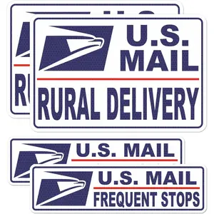 4 Pack Reflective Mail Delivery Driver Car Magnets Rural Delivery Carrier Magnetic Signs Caution Frequent Stops Delivery Driver Automotive Magnet Decal Waterproof Magnetic Bumper Stickers