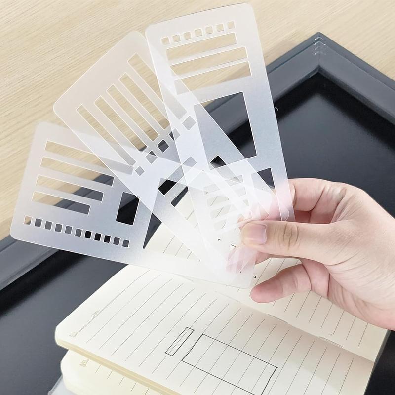 Handmade Flexible Record Template, Planner Stencils Set, Planner Stencil Set for Dot Grid Journals, 3 Pack Reusable, Drawing & Lettering Templates for Journaling, Calendar, Scrapbooking & DIY Craft Supplies, TikTokShopBlackFriday