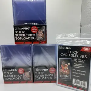 Ultra Pro 3X4 Thick Toploaders 120pt Point 3 Packs of 10 AND 100 Thick Sleeves