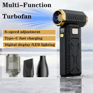 M18 Brushless Turbine Fan Hair Dryer, Powerful Portable Dust Blower, 53m/s Speed, Type-C Charging, Strong Fan