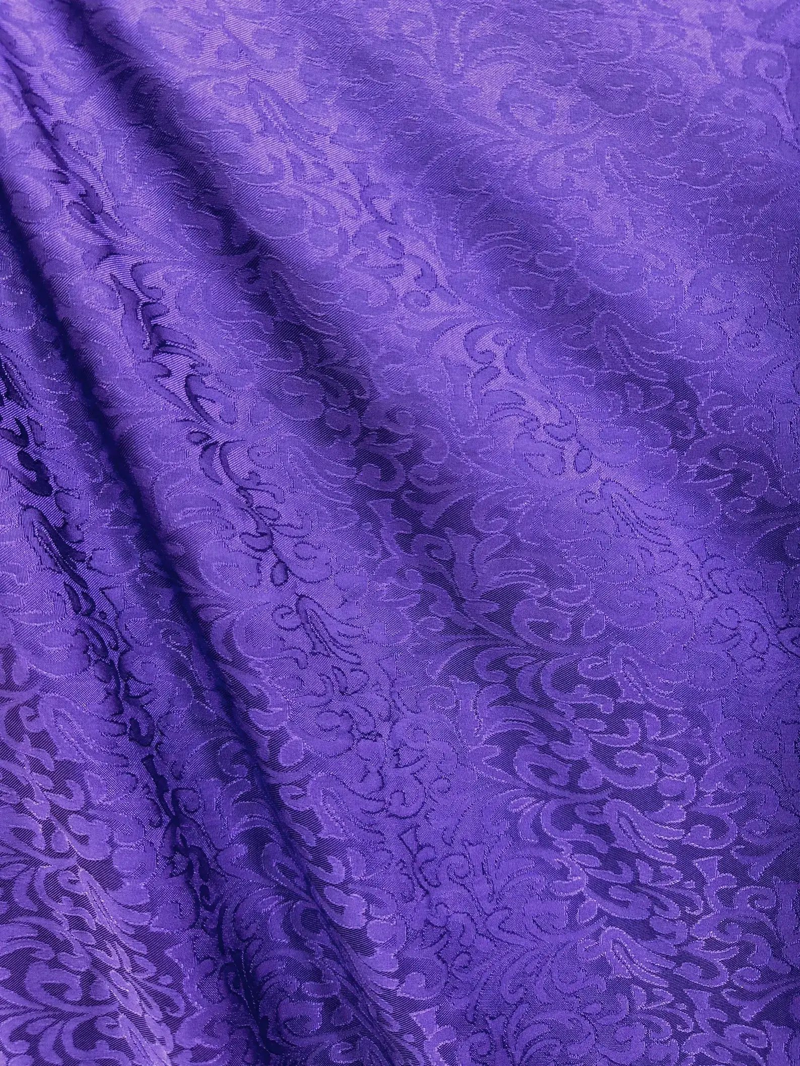PURPLE Floral Brocade Fabric (60 in.) Sold By The Yard