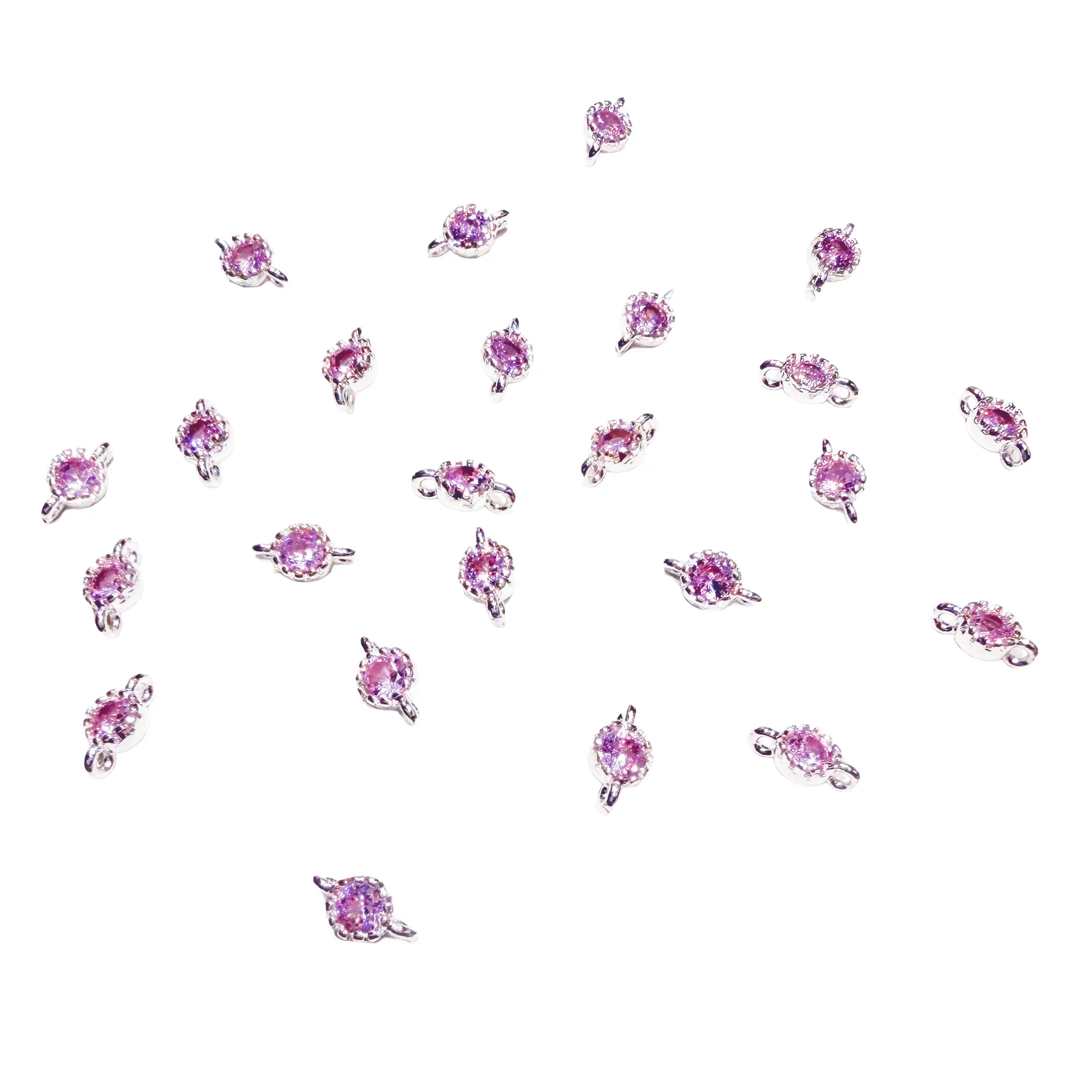 L1617]Zirconia Pendant Pink DIY tools set DIY Beads charms