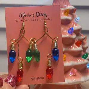 Tacky String of Christmas Light Earrings