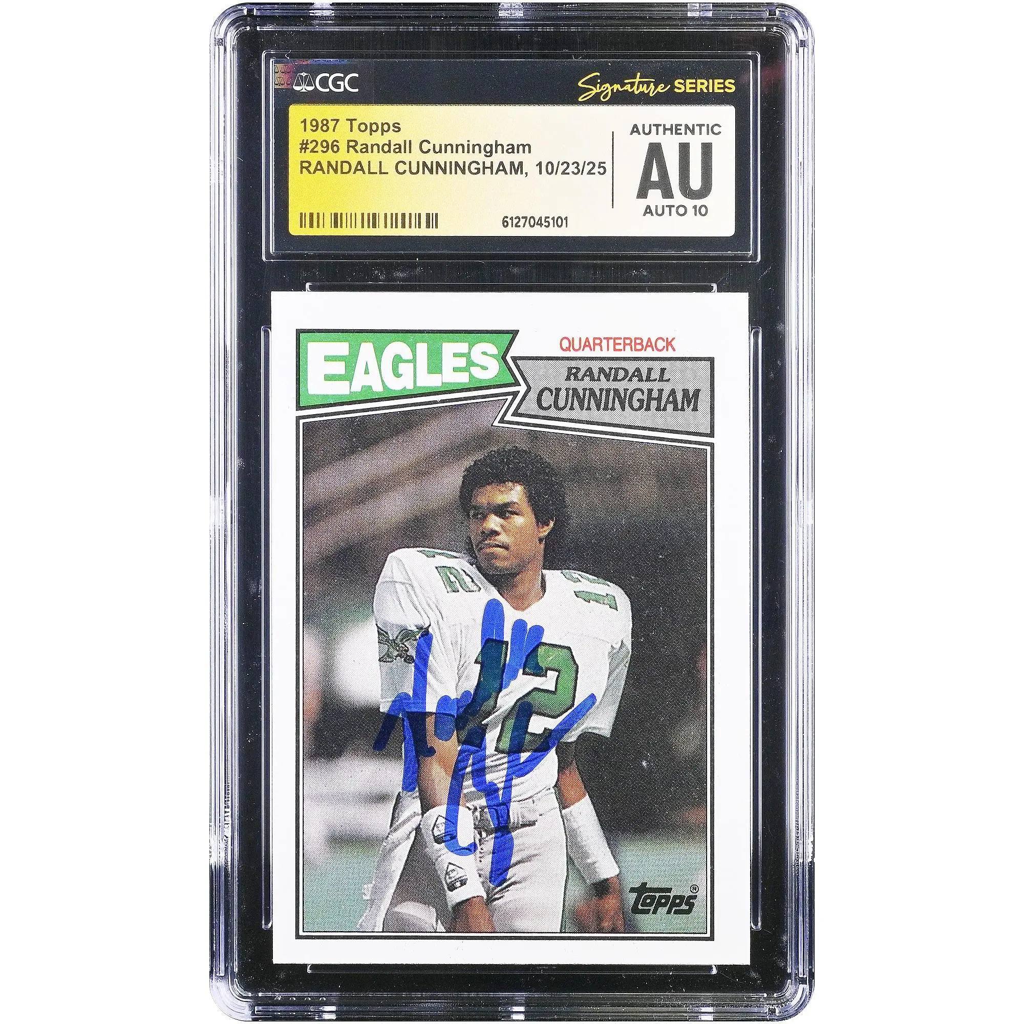 Randall Cunningham Philadelphia Eagles Autographed 1987 Topps #296 CGC Fanatics Witnessed Authenticated Auto 10 Rookie Card - Fanatics Authentic Certified