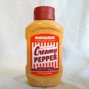 Whataburger Creamy Pepper Patty Melt Sauce 15.5 Oz. Squeeze Bottle Flavor Dip