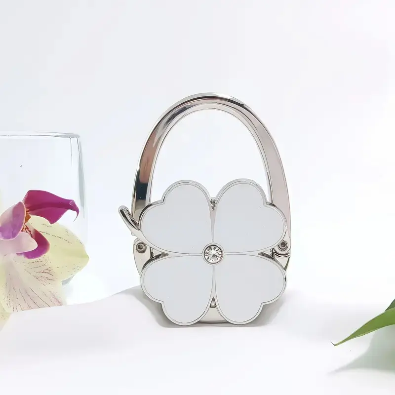 Four Leaf Foldable Handbag, Clover Design Foldable Purse Holder for Table, Purse Hook for Table, Portable Bag Holder - Folding Handbag Hanger, Portability, Easy Storage, Compact | Hangs Almost Anywhere, Bags Holder