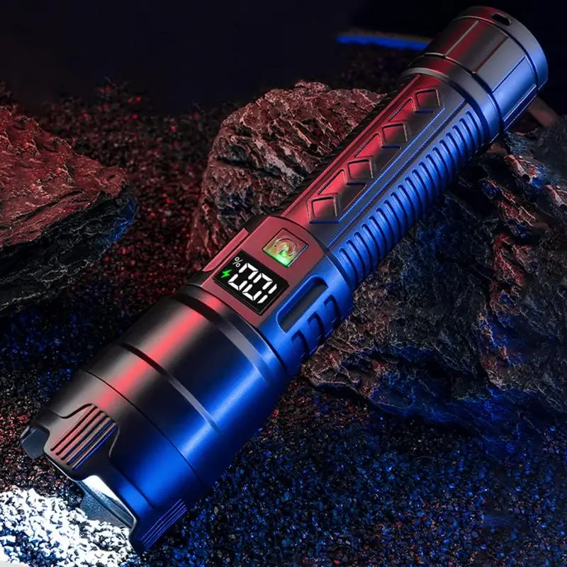 Rechargeable LED Flashlight, Waterproof Zoomable Flash Light with 3 Modes, Portable Lighting for Emergencies, Camping, Dog Walking, Travel Camping Ess