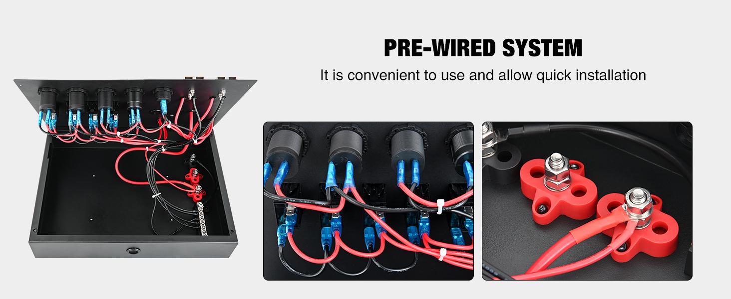 Nilight 12V/24V Camping Electrical System Centre Battery Power Control Box Fuse Block Switches Cigar Socket Voltmeter USB Charger Anderson Connector Ideal for RV Car Canopy Caravan Camper Trailer Van