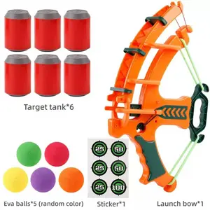 Children's Bow and Arrow Sticky Ball Gun Slingshot Crossbow Shooting Educational Soft Bullet Gun Bow and Arrow Toy for Boys and Girls