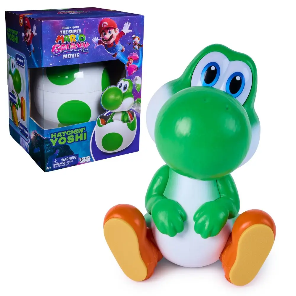 Yoshi Super Mario Galaxy Movie Hatchin’ Interactive Egg Animal Figures