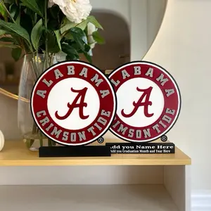 University of Alabama 3D Printed Desktop Sign 9 Tall Crimson Tide Decor Bama Desk Nameplate Alabama Fan Gift College Office Decor Roll Tide Sign