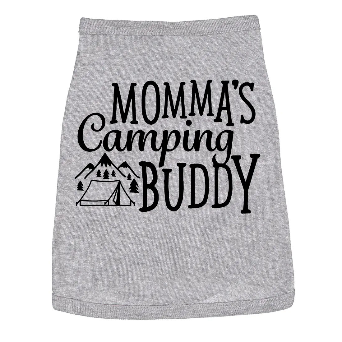 Dog Shirt Mommas Camping Buddy Cute Clothes for Pet Puppy Mother's Day Shirt For Dogs Funny Dog Puppy TShirt Grey