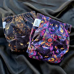 Feline Twin Cat Pack Pocket Cloth Diaper | Moisture Wicking AWJ Reusable Diaper