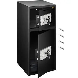 2.6 Cubic Ft Steel Security Safe Box, Large Double-Door Strong Box with Digital Lock and Bolts for Money, Guns, Jewelry (Black)
