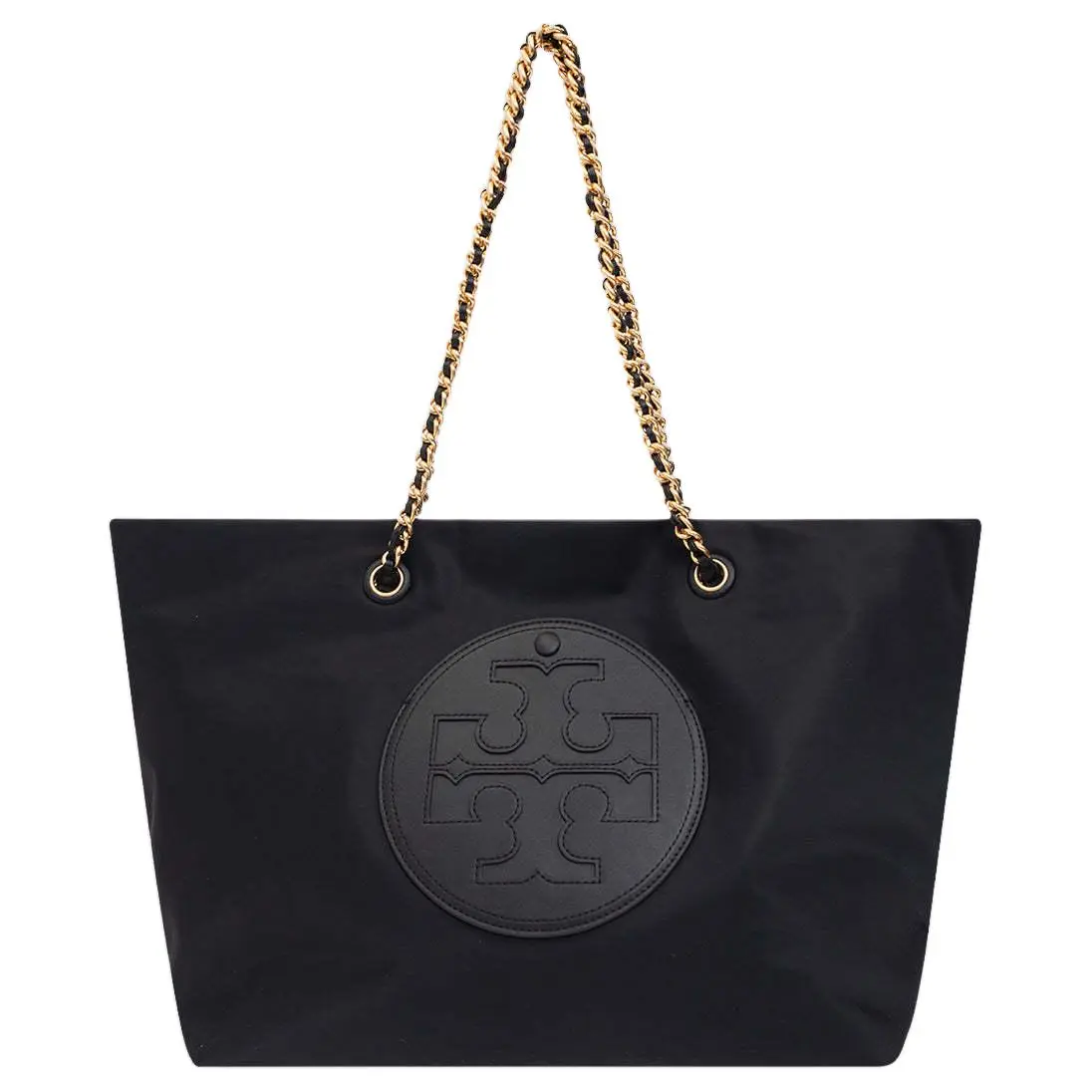 Women's Tory Burch Logo Tote Bag - Fabric and Synthetic Leather, Stylish Daily Commuter Purse
