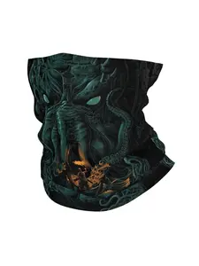 Men's Cthulhu Horror Neck Gaiter, Lovecraftian Monster Face Scarf, Gothic Octopus Biker Mask, Ski Mask