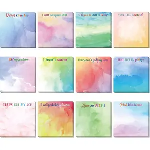 12 count Snarky Office Sticky Notes Funny Note Pads Work Sucks Complaining Quotes  Negative Passive Office Notepads Teacher Appreciation Gifts Adhesive Memo Pad for 3 x 3 Inch(Lovely Style)