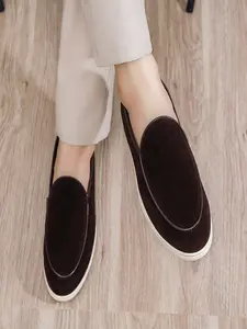 Men's Dressy Casual Flat Loafers | Soft Suede Slip-On Walking Shoes for Work & Events