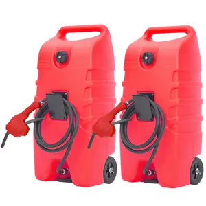 [fathers day gift]Automotive Fuel Caddy, 53L Portable Gas Tank Container with Wheels, Petrol Diesel Storage Can, Petrol Canister for Car Truck, Red Engine & Transmission Repair Tools