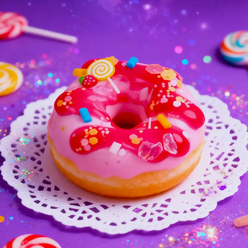Pawtoto Mini Strawberry Glazed Donut Silicone Squishies Toy - 6Cm × 6Cm × 6Cm, Handmade, Hand-Painted, Food Grade, Creamy Clay Feel, Soft, Quick Rebound, Unisex Stress Relief Fidget Toy for 12+ Years, Giftable Packaging, Non-Edible