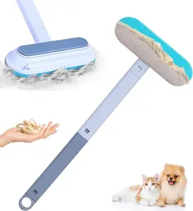 【BUY 1 GET 1 FREE) Upgraded Reusable Pet Hair Remover Brush - Extra-Long Handle Lint Cleaner for Dog & Cat Hair, Washable Multi-Surface Tool for Furniture, Bedding, ClothesS & Car Interiors