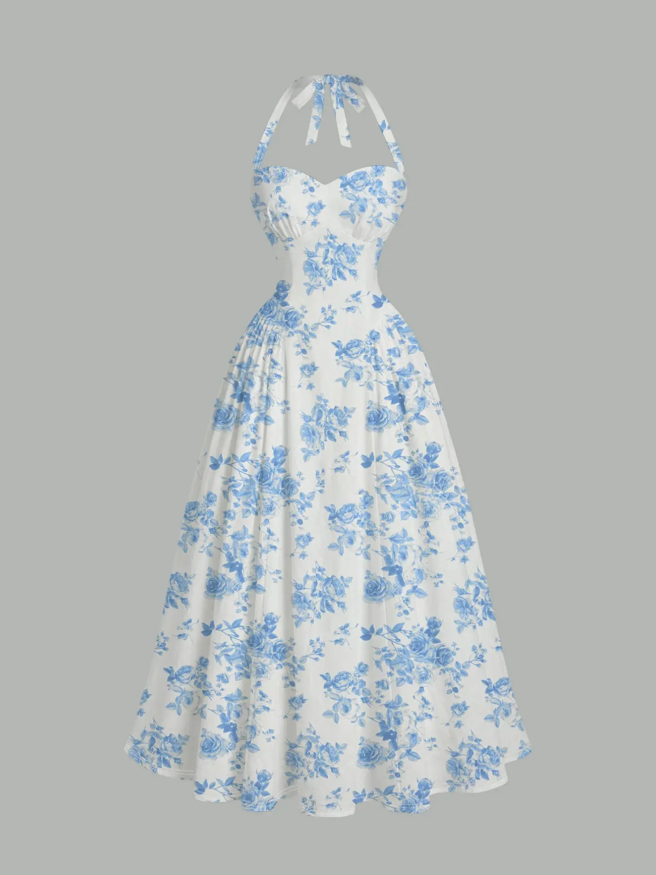 Spring Summer New Women's Elegant Fashion Floral Pattern Halter Neck Fitted Womenswear Dress, Waist Cinched Top Loose Bottom, Stylish and Chic - TikTok Shop Spring Summer New Women's Elegant Fashion Floral Pattern Halter Neck Fitted Womenswear Dress, Waist Cinched Top Loose Bottom, Stylish and Chic - TikTok Shop
