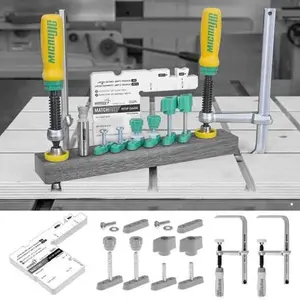 MICROJIG Matchfit DVC-1177K2 Dovetail Clamp Pro, Green/Yellow/Silver