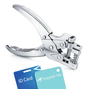 2 in 1 Badge Slot Hole Punch for ID Card:  Handheld Card Puncher Suitable for PVC Material, Business Cards,Paper,Luggage Tags and Cardstock(3/16" Round Hole &1/8"x1/2" Slot Hole in )