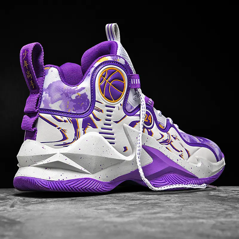 Men's official genuine basketball shoes, high-top sports shoes for spring and summer, suitable for students, wear-resistant, anti-slip, shock-absorbing, breathable basketball shoes.