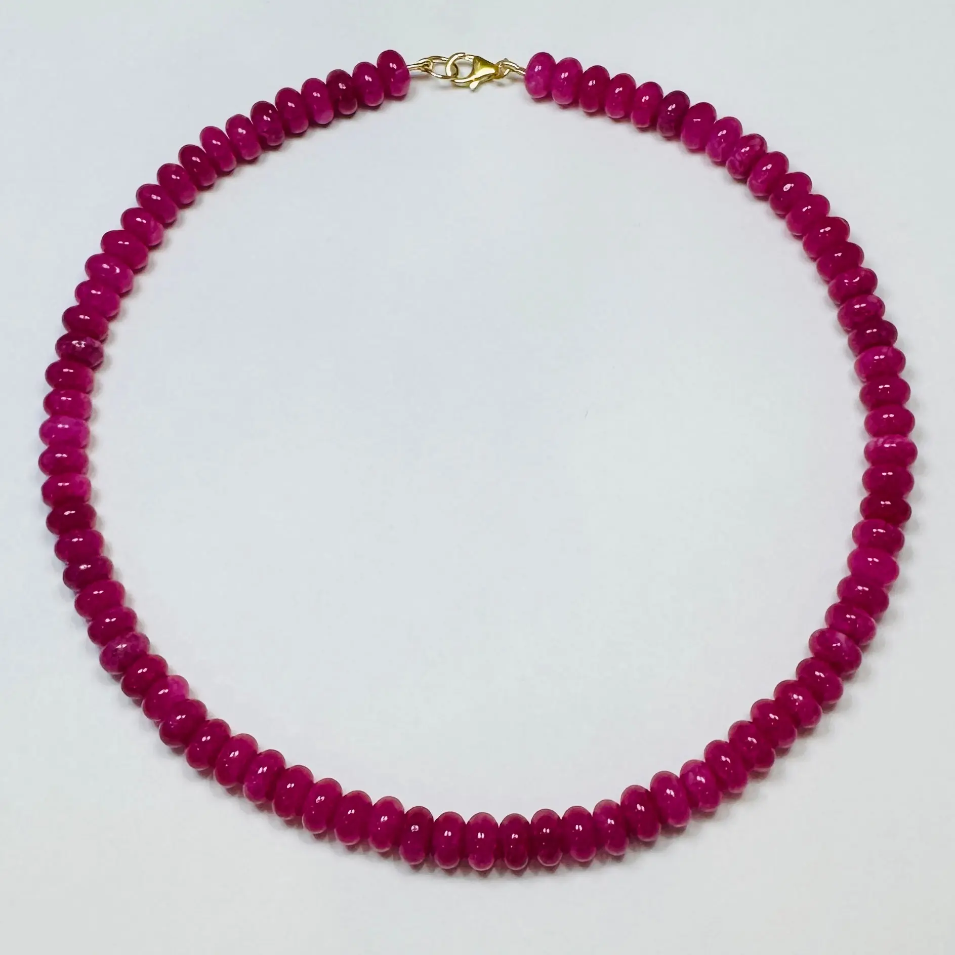 raspberry angelite candy necklace
