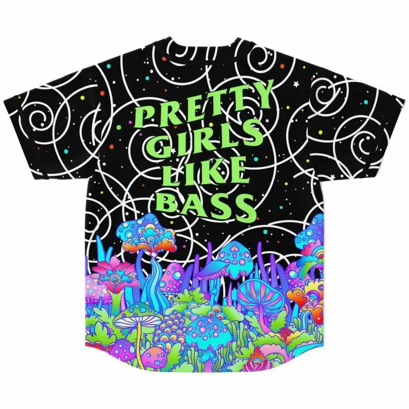 Pretty Girls Like Bass Baseball Jersey, EDM Festival Music Shirt Unisex