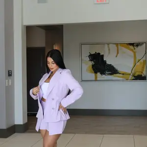 SET LAVEN Women's Wear Short Suits Color Lavande - Elegant Lavender Blazer and Shorts Set for Women