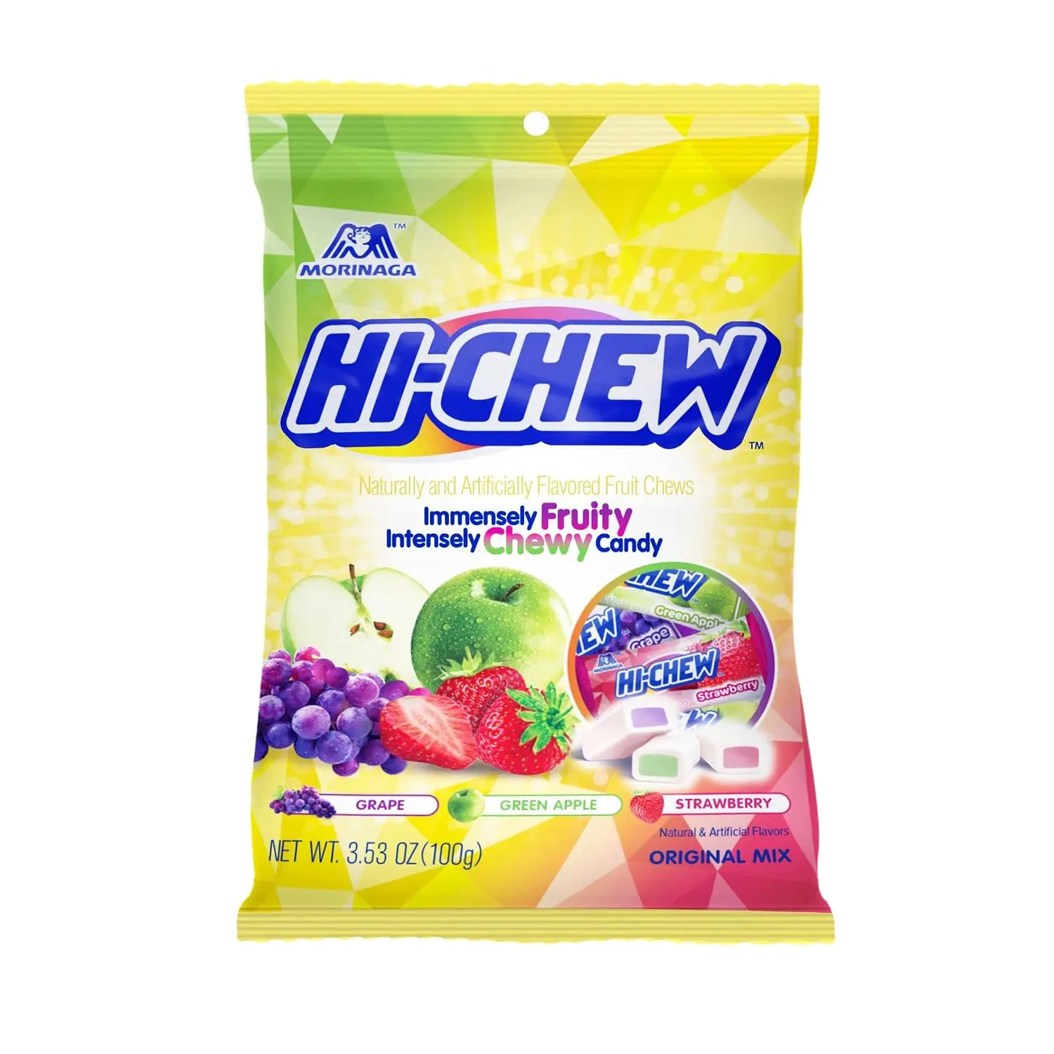HI-CHEW Japanese Fruit Candy - Original Mix, Sensationally Chewy, 6 Pack, 3.53 oz Bags