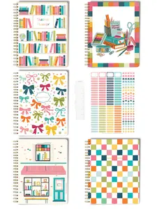 Undated Teacher Planner • 12 Months + 52 Weeks • Stickers, Storage Pocket, Snap‑In Bookmark • Monthly + Weekly Planning