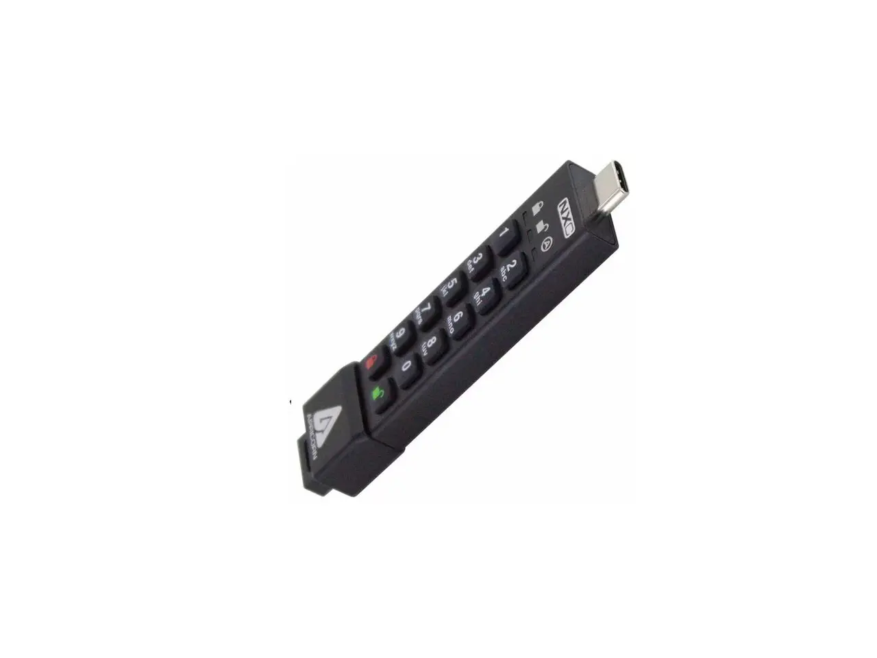 Apricorn Aegis Secure Key 3NXC 256GB USB 3.2 Type C Flash Drive - 512 GB - USB 3.2 Type C - 625 MB/s Write Speed - Black - 256-bit AES-XTS - TAA Compliant (ASK3-NXC-512GB)