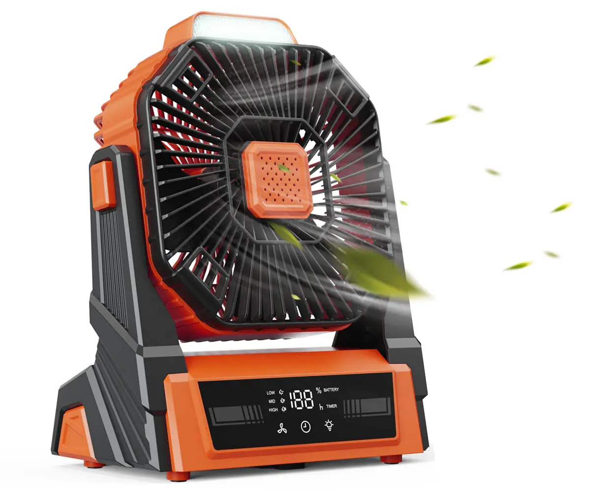 Smart Frog 20000mAh Rechargeable Camping Fan, Portable Outdoor Fan with LED Light, 12H Timer, Adjustable Airflow and Hook, Lightweight Travel Fan for Tent, Camping and Power Outages backtoschool 2026 Version campingessentials
