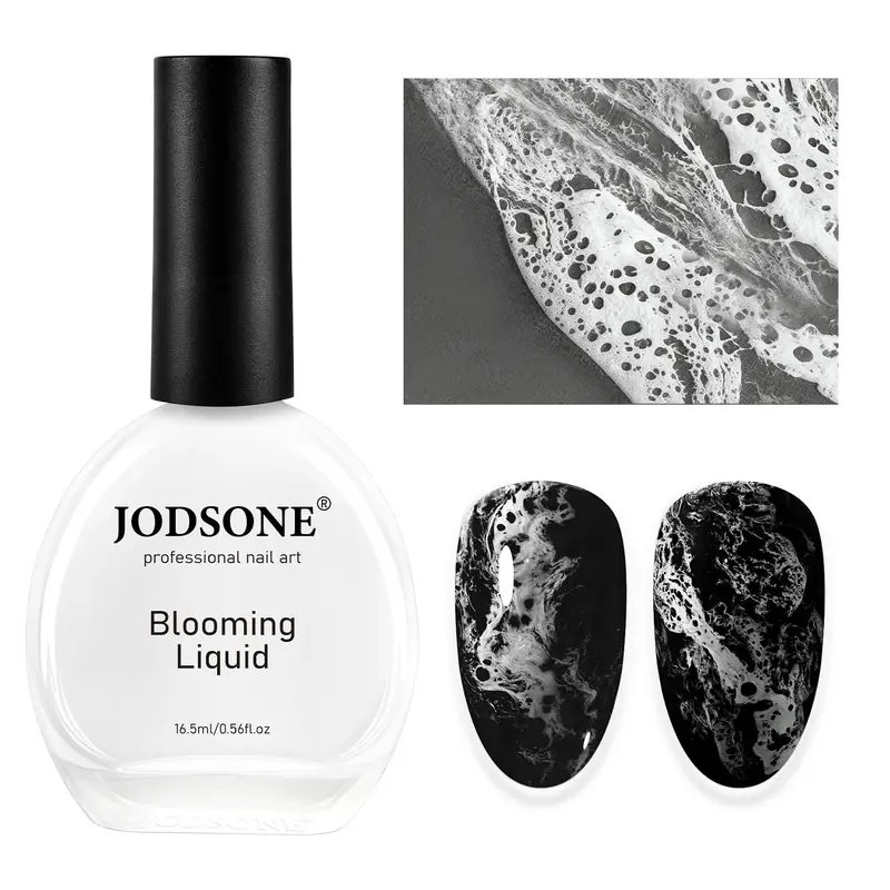 JODSONE Ocean Wave Blooming Gel Nail Polish,16.5ml Wave White Blooming Liquid for Spreading Effect Wave,High Fluidity Wave Textures for Ocean Wave Nail Art,DIY Nail Art Design,Use with Gel Polish