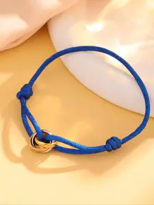 Stainless Steel Knot Design Bangle, Fashionable Minimalist Matching Blue Bracelet for Women & Men, Trendy All-match & Exquisite Jewelry for Birthday Gift, Stainless Steel Bracelets, Trendy Bangles
