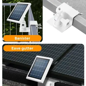 White brackets for eaves gutters Solar Panel Monitor Mount Bracket, No Drilling Installation, Adjustable Design, 360° Rotation, 180° Tilt, Compatible with Multiple Brands