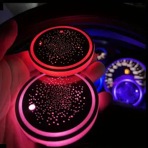 Car Interior Decorative Light, Rechargeable Car Coaster Light, RGB Color Changing LED Light, Car Interior Decorative Accessories, Car Ambient Light, Car Interior Lighting, Car Light Embellishments, Interior Led Vehicle