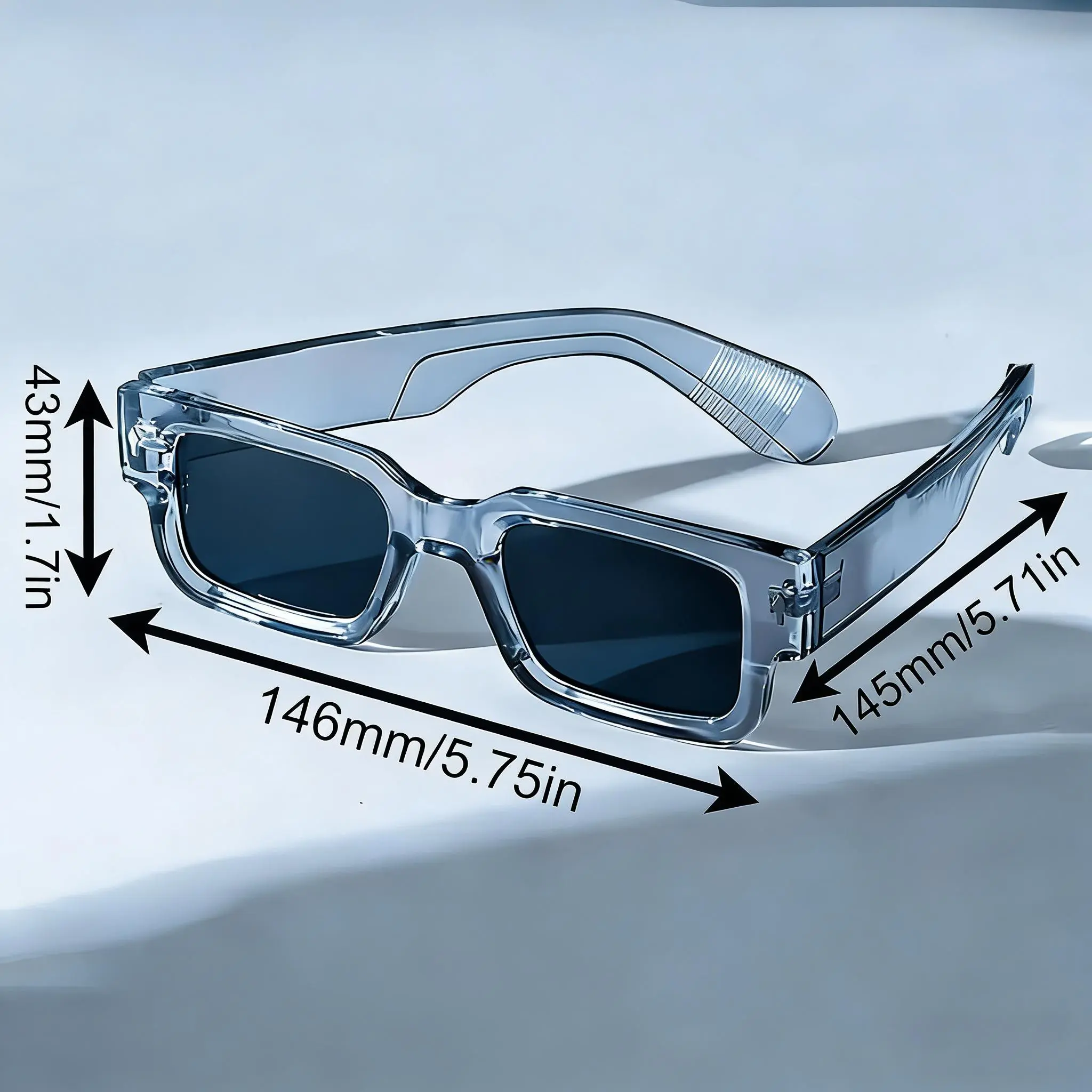 Trendy Rectangular Sunglasses with UV400 Protection Retro Vintage Style Elegant Unisex Retro Rectangle UV400 Sunglasses: Vintage  main image 3