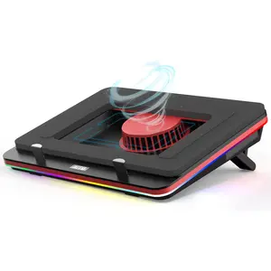 GT500 Powerful Turbo-Fan (5000 RPM) RGB Laptop Cooling Pad with Infinitely Variable Speed,Seal Foam for Rapid Cooling Gaming Laptop,Dust Filter for Protect Laptop,13-17.3Inch Laptop Cooler IETS