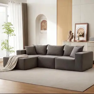 108" Modern L-Shaped Sectional Sofa Couch, Modular Cloud Sofa with Chaise Left