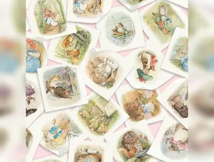 Peter Rabbit & Friends | Main Pink by Beatrix Potter for Riley Blake | CD15860-PINK