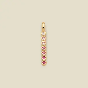 Ombre Pink Heart Charm